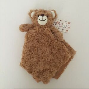 NEW Oobles Lovey Brown Bear Rosette Pattern Soft Baby Toy Rattle | Danbar